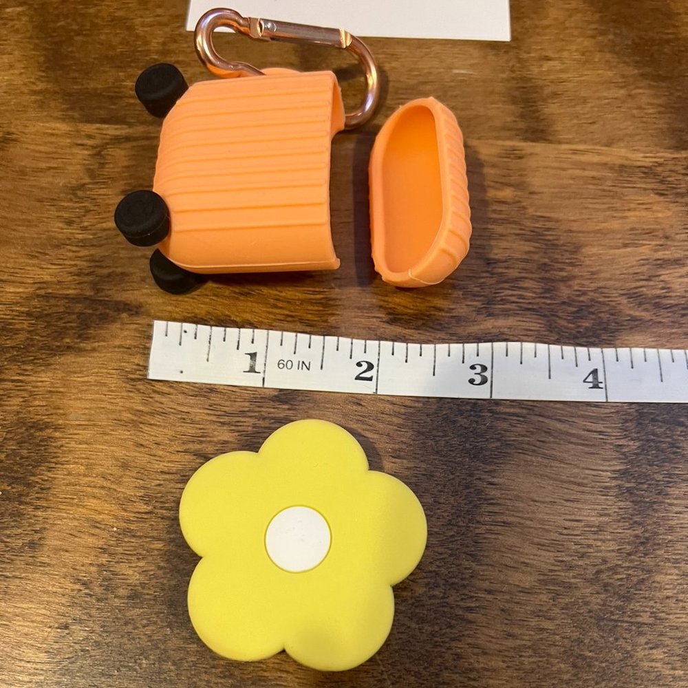 5/$20 Airpods Gen 1/2 Case Mini Suitcase Silicone Sherbert & flower pop Bin X